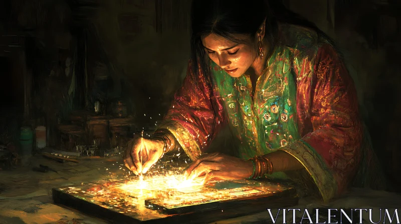 AI ART Enchanting Craftswoman at Work