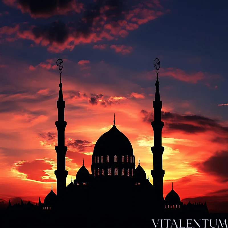 Islamic Architecture Sunset AI Image