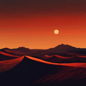 Desert Landscape at Sunset