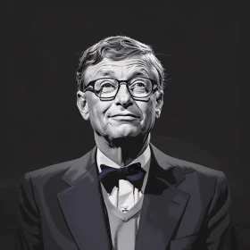 Bill Gates in Detailed Artistic Portrait