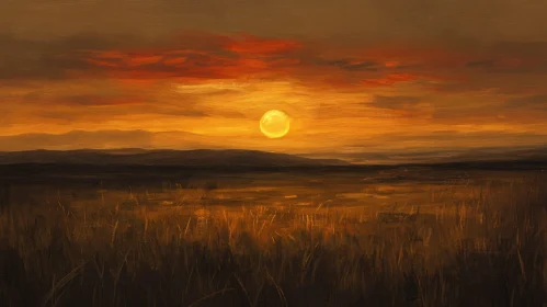 Sunset Landscape Painting