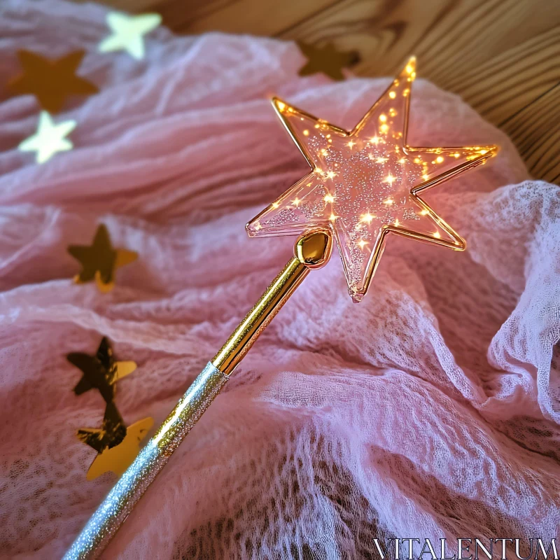 AI ART Glittering Star Wand Still Life