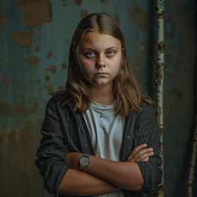 Portrait of Greta Thunberg with Crossed Arms