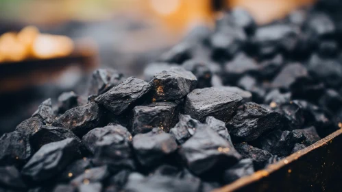 Earthen Tones of Black Coal in Industrial Setting