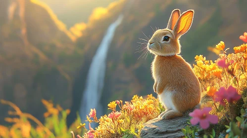 Tranquil Bunny in Vibrant Nature