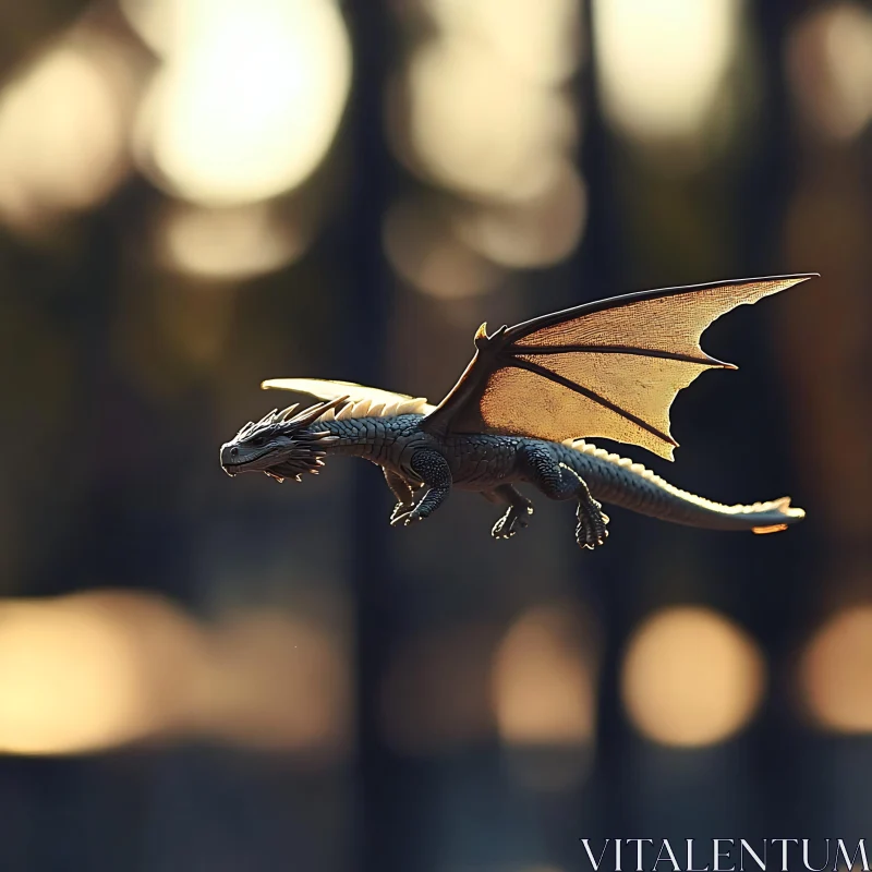 AI ART Dragon Soaring Through Golden Light