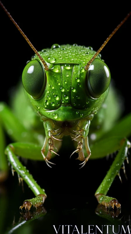 AI ART Green Grasshopper - Evocative Environmental Portrait