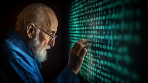 Intriguing Macro Photo of an Elderly Man with a White Beard