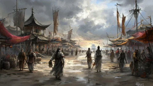 Ming Dynasty Chinese City Concept Art