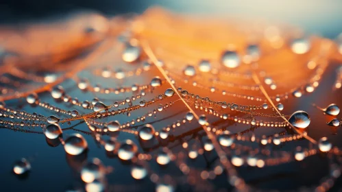 Nature's Craftsmanship: Delicate Dew Drops on Spider Web