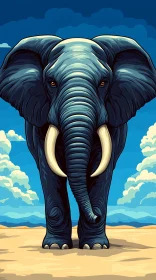 Elephant Art in Serene Landscape