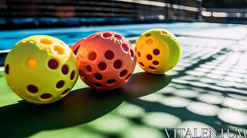 Colorful Pickleballs AI Image