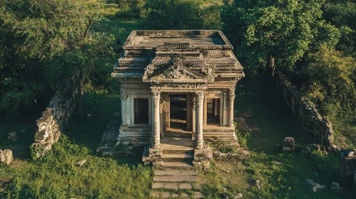 Stone Temple Among Greenery