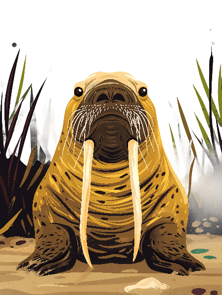 Walrus Art Tee POD Design