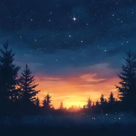 Nightfall in the Woods