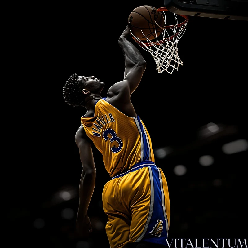 Athlete Performing Dunk AI Image