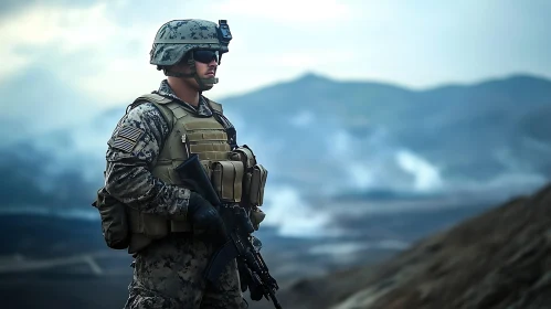 Guarding the Horizon: A Soldier's Stance