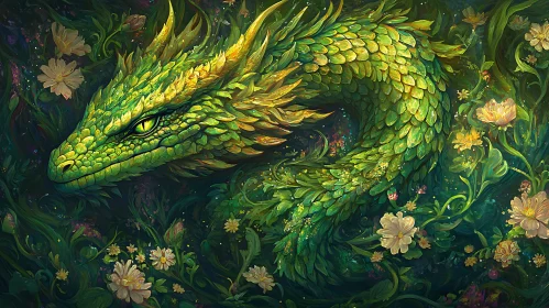 Floral Dragon Fantasy Art