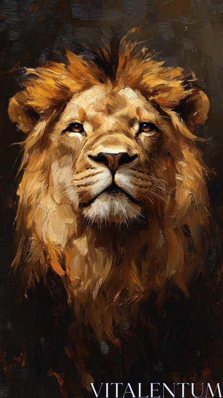 AI ART Regal Lion Oil Painting