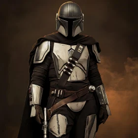 Armored Mandalorian Character Full Shot