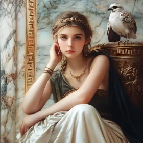 Classical Woman with Hawk