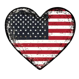 Distressed USA Flag Heart Shape