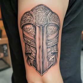 Intricate Armor Tattoo on Arm