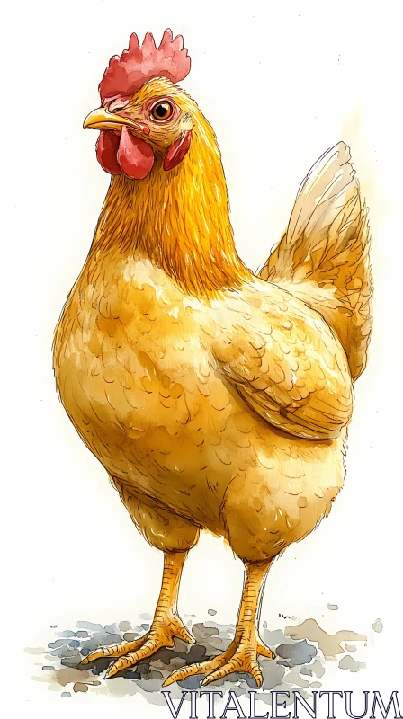 AI ART Elegant Chicken Artwork