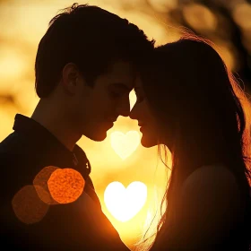 Sunset Romance: Couple in Love