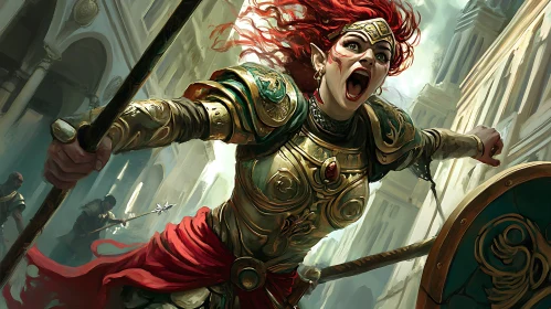 Battle Ready Elf Warrior Illustration
