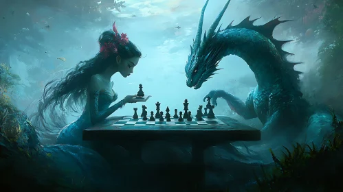 Chess Game Between Mermaid and Dragon