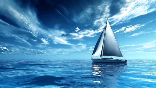 Ocean Sailing Boat Calm Waters