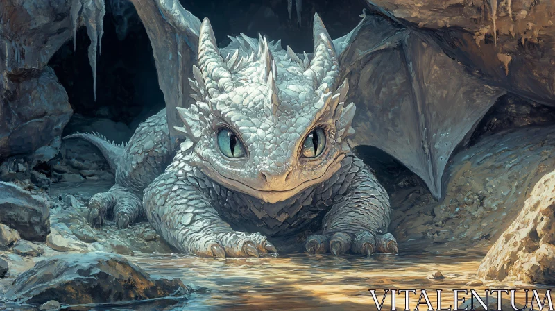 Silver Dragon Portrait AI Image