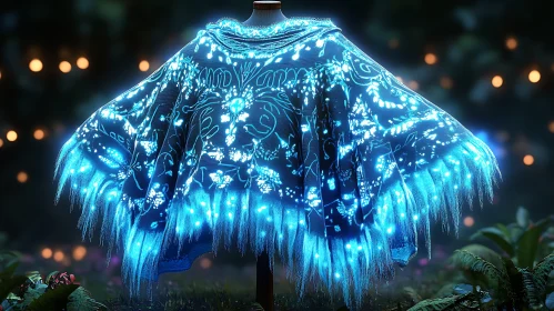 Luminous Blue Garment: A Fantasy Fashion Piece