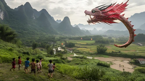 Fantasy Dragon Over Yangshuo Children