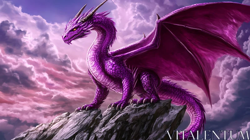 Fantasy Dragon Art: Purple Majesty AI Image