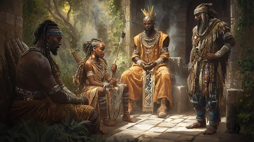 Traditional African Attire and Group Portrait