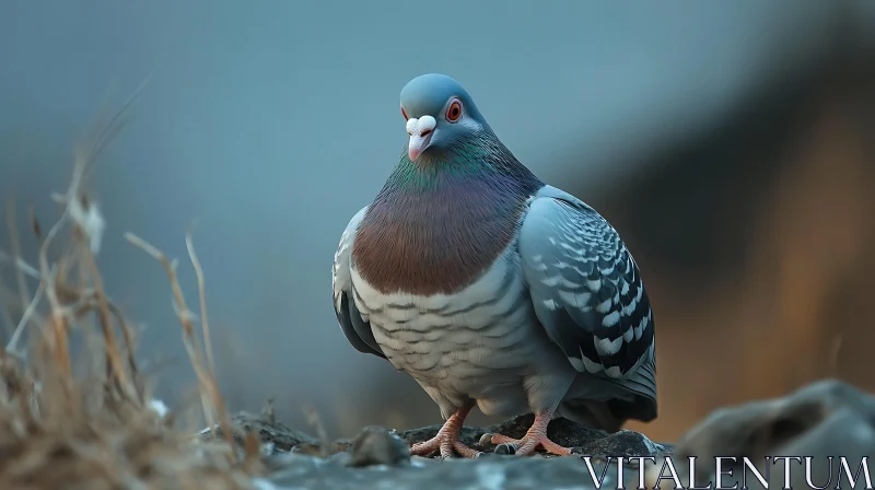 Urban Bird: Pigeon in Natural Light AI Image