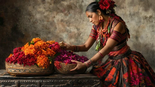Floral Arrangement by Indigenous Woman