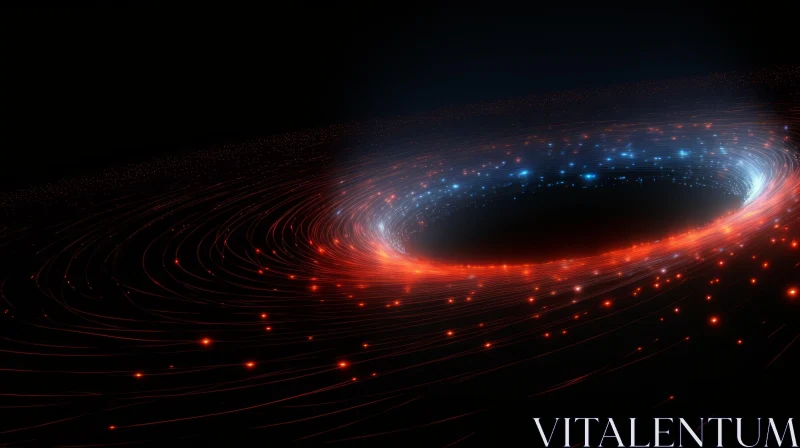 Black Hole in Space: Futuristic Data Visualization Artwork AI Image