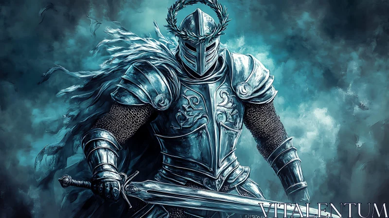 AI ART Armored Warrior with Sword