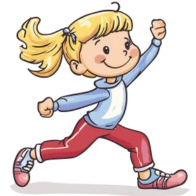 Blond Girl Running Art