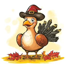 Whimsical Thanksgiving Turkey Illustration