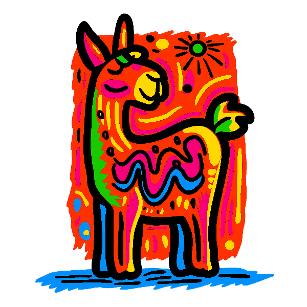 Colorful Abstract Llama Design for T-Shirt Printing POD Design