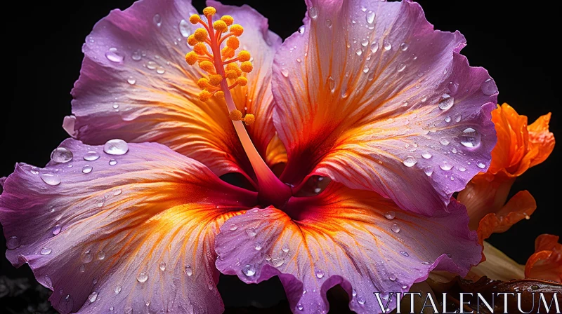 Exotic Hibiscus Flower: A Study in Precisionist Art AI Image