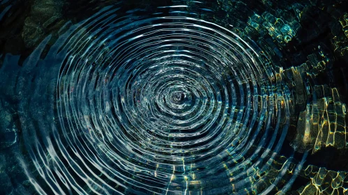 Concentric Water Ripples and Reflections