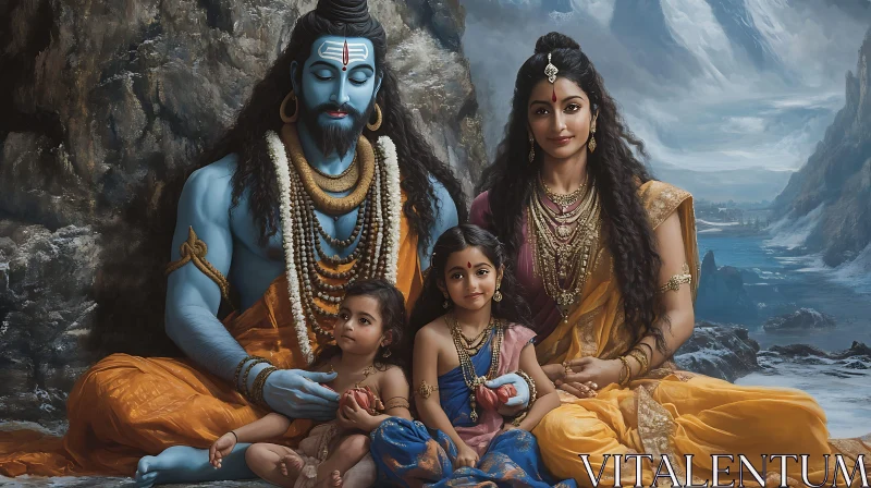 Hindu God Family AI Image