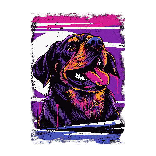 Rottweiler Dog Digital Art with Geometric Background POD Design