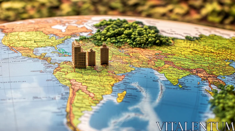 AI ART Miniature Earth: Buildings and Nature