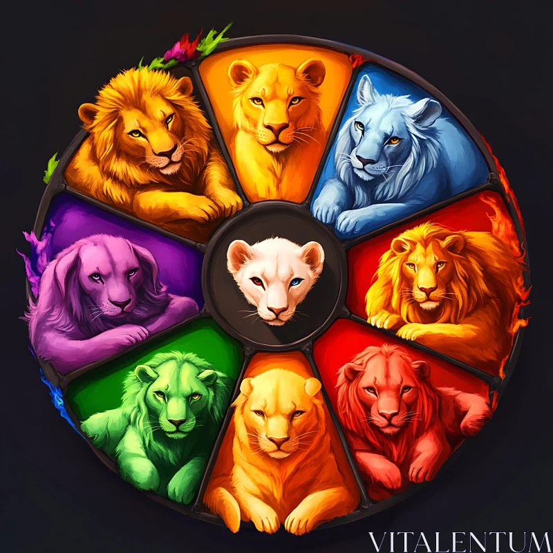 AI ART Chromatic Lions